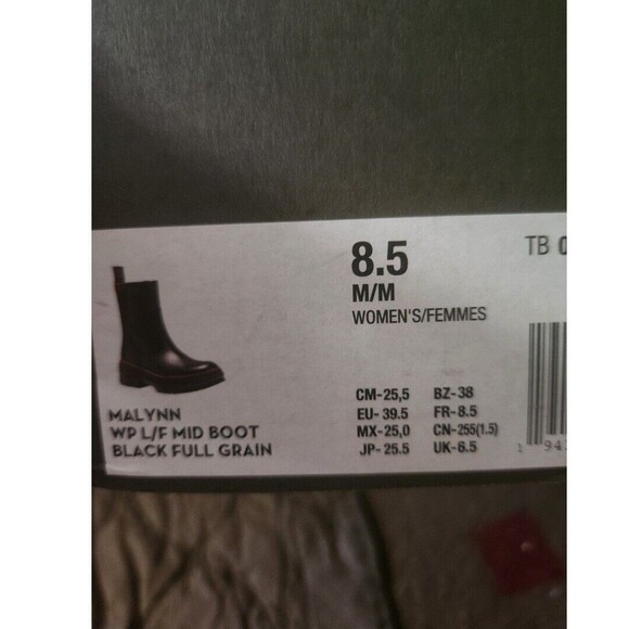 Timberland Women's Malynn Waterproof Side-Zip Mid Boot | Black Full Grain sz 8.5 - Picture 5 of 5